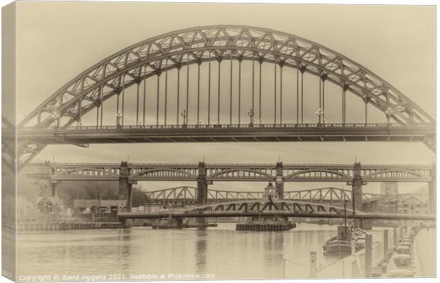 Tyne Bridges Canvas Print by david siggens
