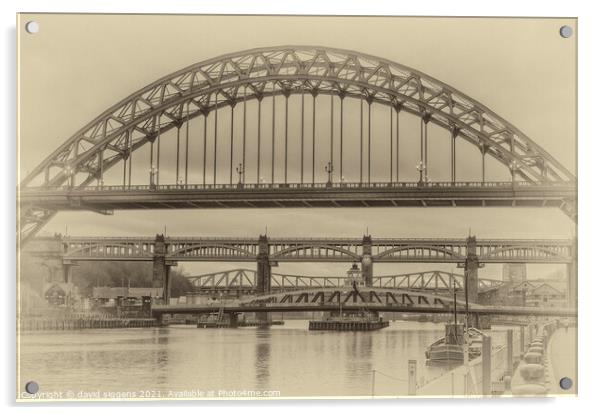 Tyne Bridges Acrylic by david siggens