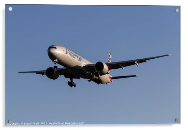 American Airlines Boeing 777 Acrylic by David Pyatt