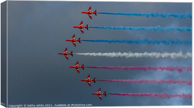 Thrilling Red Arrows Display Canvas Print by kathy white