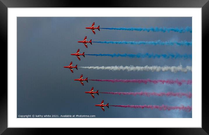 Thrilling Red Arrows Display Framed Mounted Print by kathy white