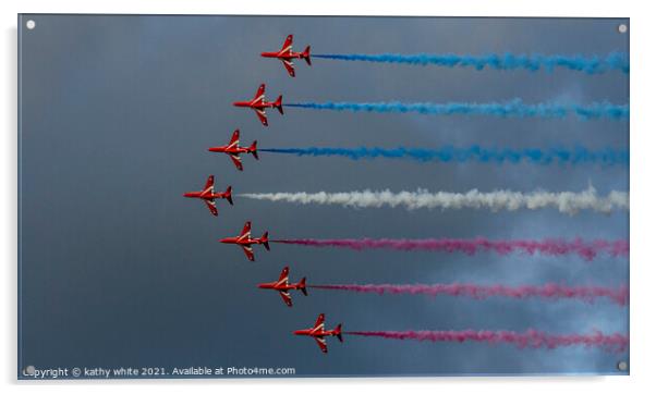Thrilling Red Arrows Display Acrylic by kathy white