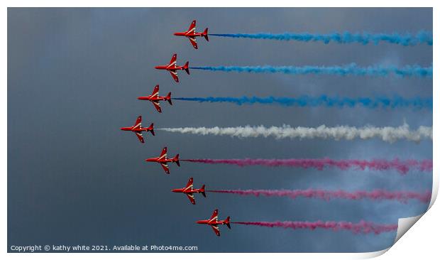 Thrilling Red Arrows Display Print by kathy white