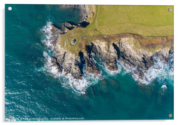 Headland near Portscatho, Cornwall Acrylic by Tim Woolcock