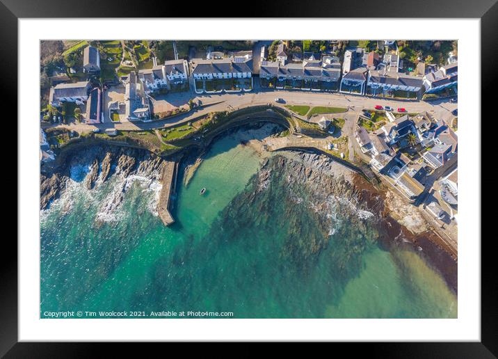 Portscatho Harbour Cornwall Framed Mounted Print by Tim Woolcock