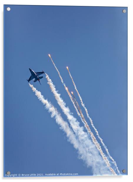 F-16 Flare Acrylic by Bruce Little