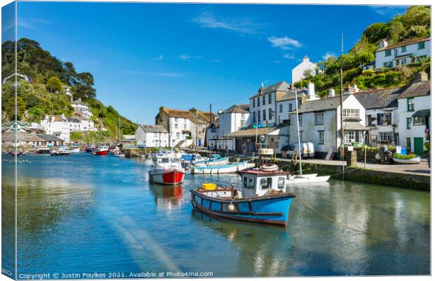 Polperro, South Cornwall Canvas Print by Justin Foulkes