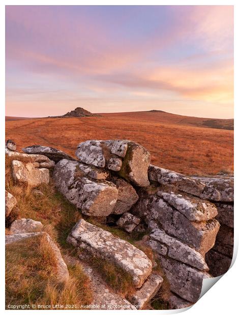 Towards Longaford Tor Print by Bruce Little