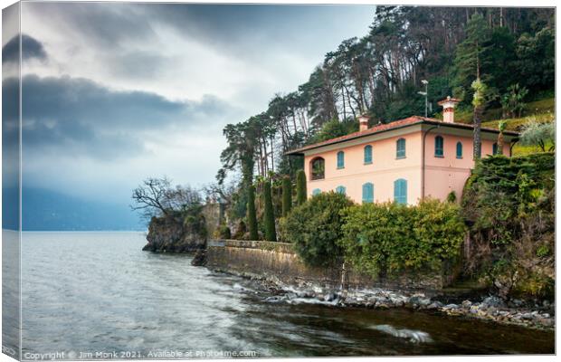 Villa with a view, Lake Como Canvas Print by Jim Monk