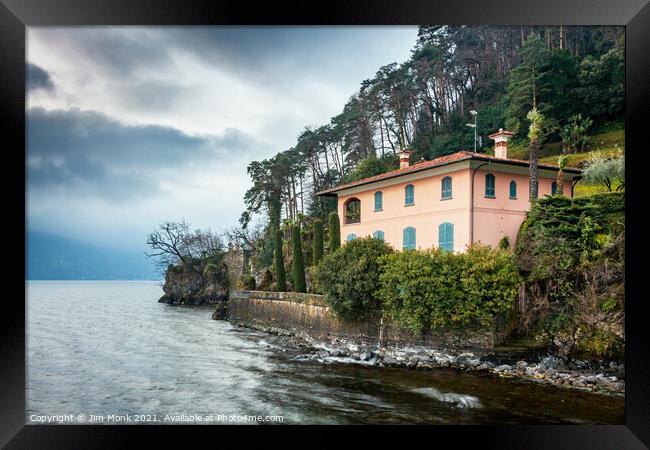 Villa with a view, Lake Como Framed Print by Jim Monk
