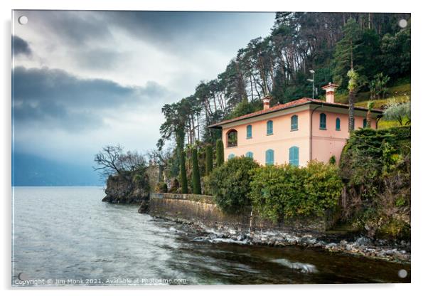 Villa with a view, Lake Como Acrylic by Jim Monk