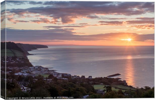 Sidmouth Sunrise Canvas Print by Bruce Little