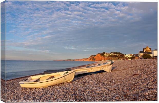 Early Morning at Budleigh Beach Canvas Print by Bruce Little