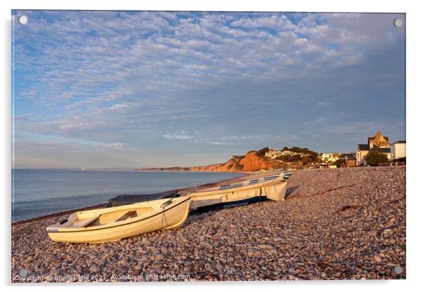 Early Morning at Budleigh Beach Acrylic by Bruce Little