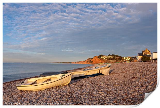 Early Morning at Budleigh Beach Print by Bruce Little