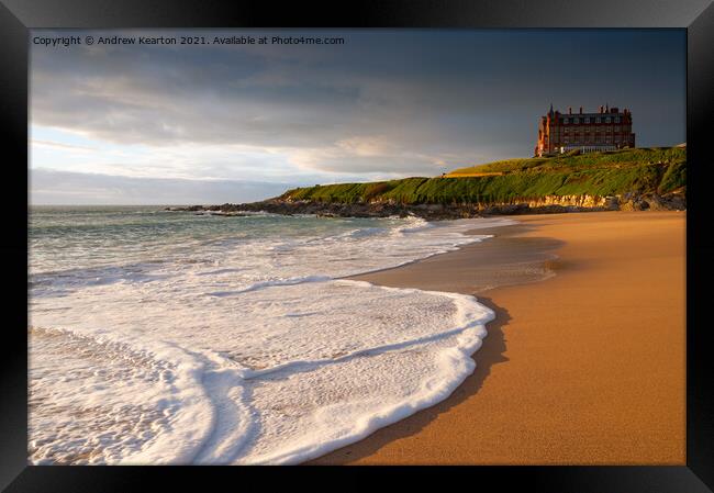 Fistral beach, Newquay, Cornwall Framed Print by Andrew Kearton