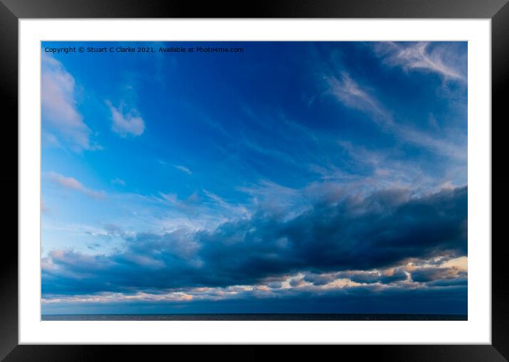 Blue cloudscape Framed Mounted Print by Stuart C Clarke