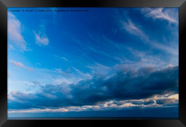 Blue cloudscape Framed Print by Stuart C Clarke