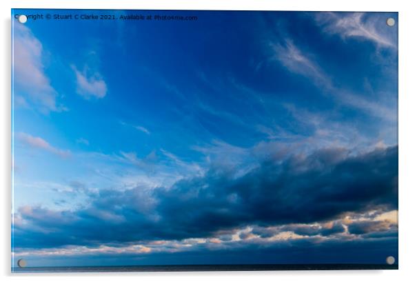 Blue cloudscape Acrylic by Stuart C Clarke