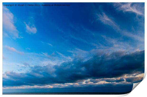 Blue cloudscape Print by Stuart C Clarke