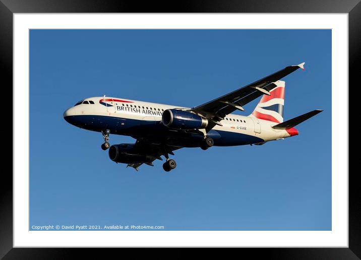 British Airways Airbus A319-131      Framed Mounted Print by David Pyatt