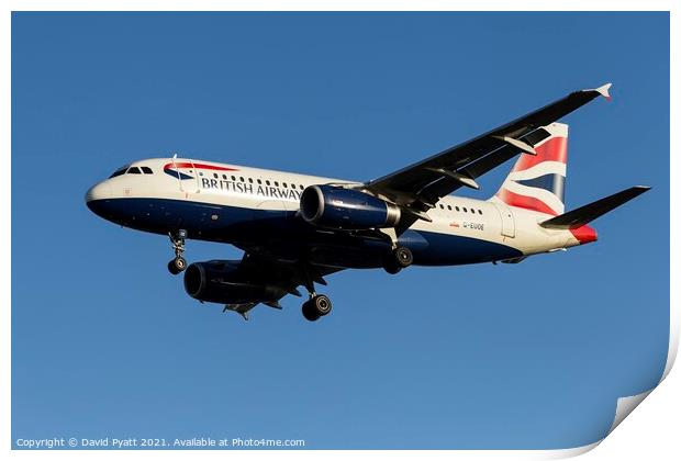 British Airways Airbus A319-131      Print by David Pyatt