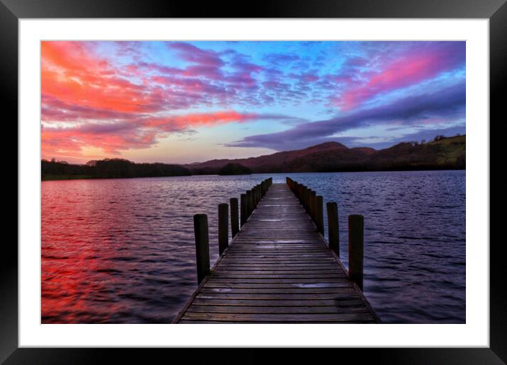 Parkamor Jetty, Coniston Water Framed Mounted Print by Daryn Davies