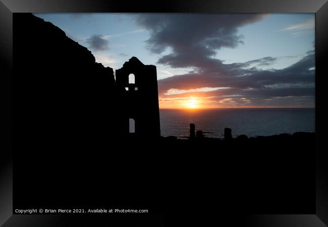 Sunset at Wheal Coates, Cornwall Framed Print by Brian Pierce
