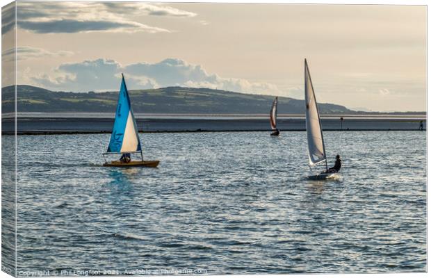 Yachts on West Kirby Marina Canvas Print by Phil Longfoot