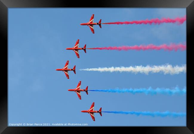 Red Arrows over Falmouth Framed Print by Brian Pierce