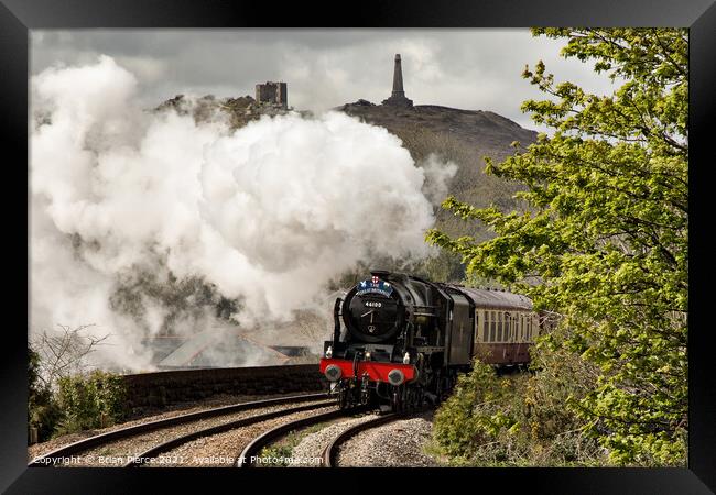 Steam Locomotive approaching Redruth, Cornwall Framed Print by Brian Pierce