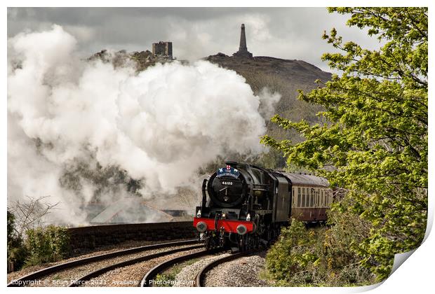 Steam Locomotive approaching Redruth, Cornwall Print by Brian Pierce