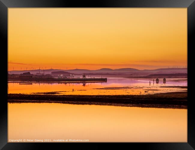 Ardeer harbour sunset - Scotland Framed Print by Peter Gaeng