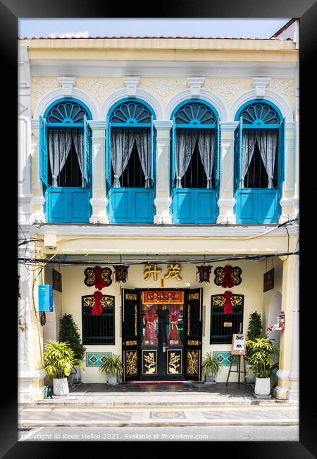 Restored Sino Portuguese architecture  Framed Print by Kevin Hellon