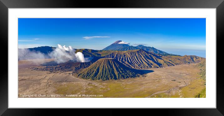 Panorama of Mount Bromo, the most famous volcano in Java, Indonesia Framed Mounted Print by Chun Ju Wu
