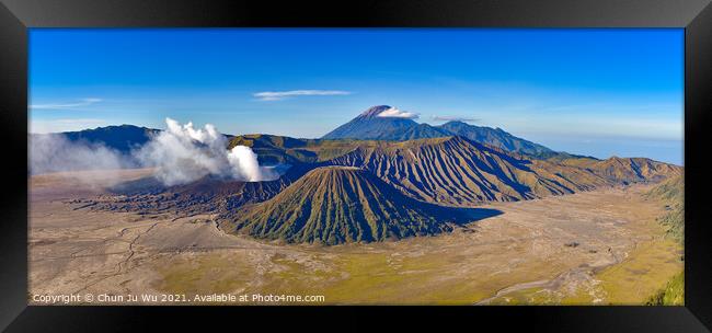 Panorama of Mount Bromo, the most famous volcano in Java, Indonesia Framed Print by Chun Ju Wu