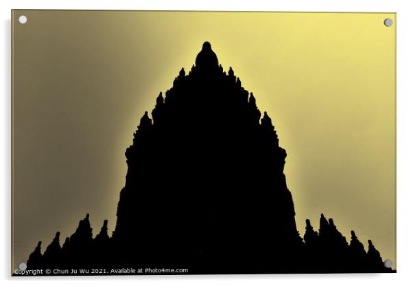 Silhouette of Candi Prambanan in Indonesia Acrylic by Chun Ju Wu