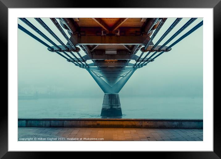 The Bridge To Beyond - Millennium Bridge London  Framed Mounted Print by Milton Cogheil
