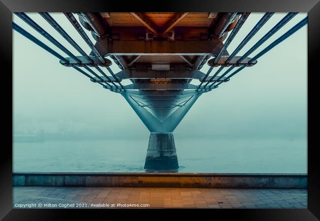 The Bridge To Beyond - Millennium Bridge London  Framed Print by Milton Cogheil