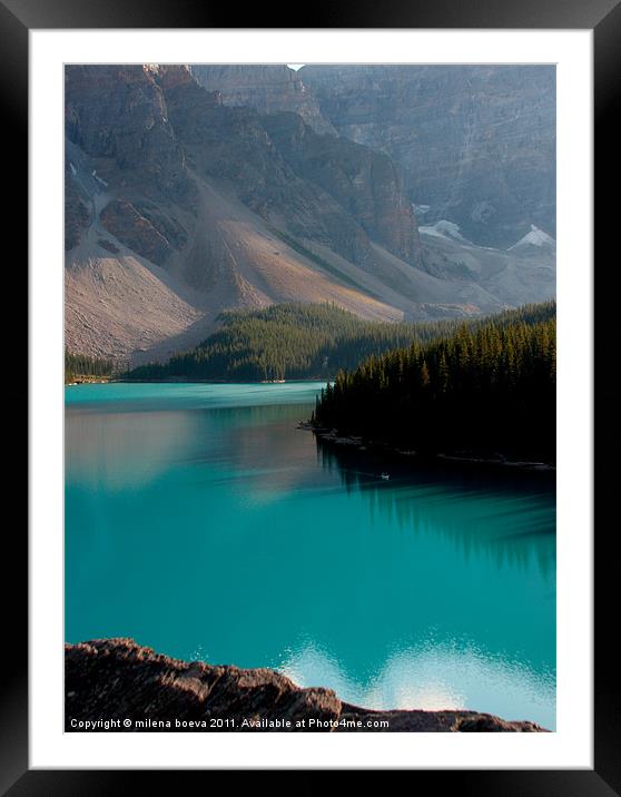 canadian lake moraine Framed Mounted Print by milena boeva