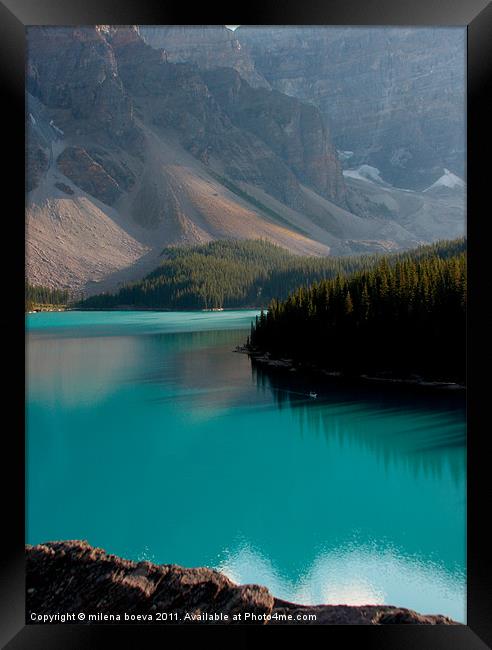 canadian lake moraine Framed Print by milena boeva