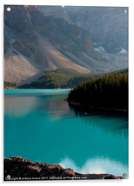 canadian lake moraine Acrylic by milena boeva