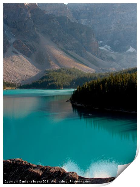 canadian lake moraine Print by milena boeva