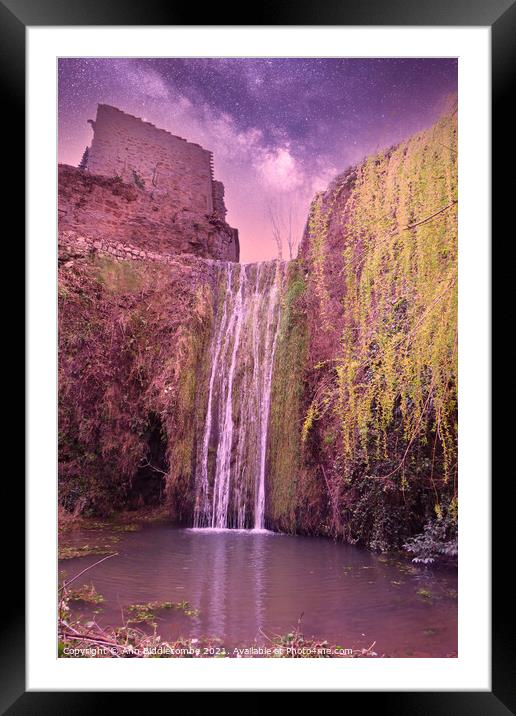 Waterfall at Saint-Guilhem-le-Désert Framed Mounted Print by Ann Biddlecombe