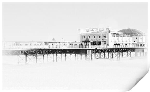 Brighton Pier at Sunset Print by Beryl Curran