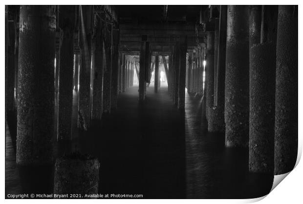 Under clacton pier  Print by Michael bryant Tiptopimage