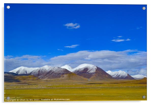 The landscape of Tibetan Plateau in Tibet Acrylic by Chun Ju Wu