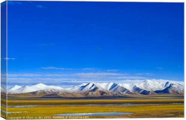 The landscape of Tibetan Plateau in Tibet Canvas Print by Chun Ju Wu