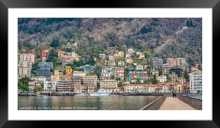 Como city view, Lake Como Framed Mounted Print by Jim Monk