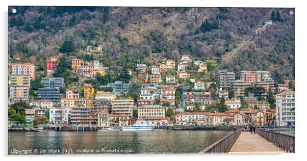 Como city view, Lake Como Acrylic by Jim Monk